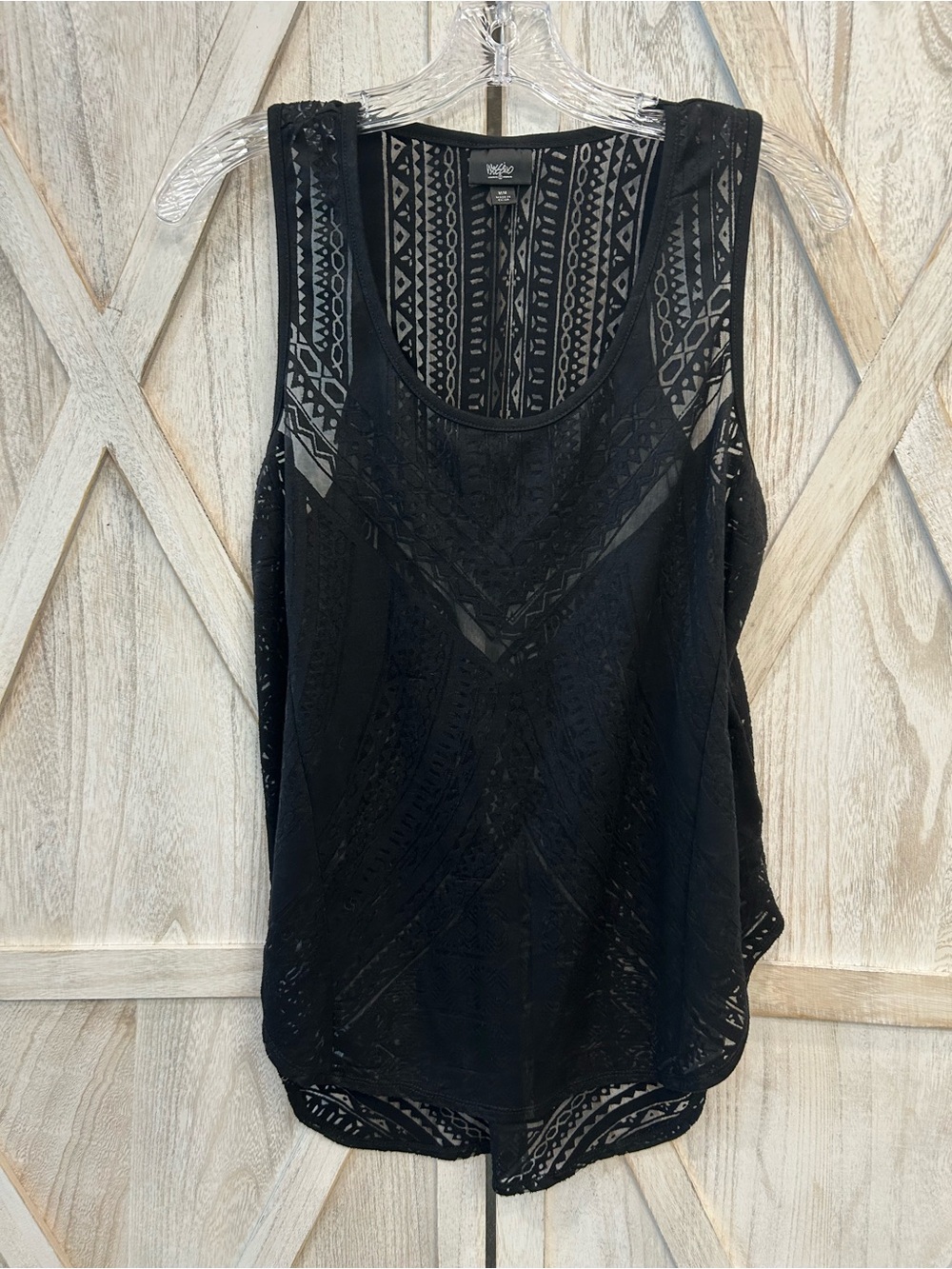 Massimo Black Sheer Tank Top